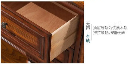 European-Style Solid Wood Console Table American Country Side Cabinet 1.6 M Side View Table Window Side Desk