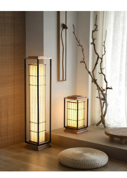 zq Desk lamp, Japanese living room, retro floor lamp, Zen tea room, study, home stay restaurant, landscape lamp
