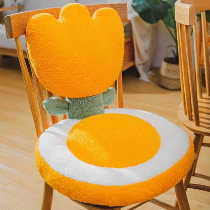 Ins Cute Tulip Sun Flower Seat Back Cushion Living Room Sofa Decorative Throw Pillow Soft Office Chair Cushion Home Decor Pillow