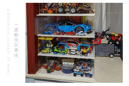 Acrylic Display Case w/h Door Countertop Organizer Dustproof Showcase for Figure/Toy/Collectibles/Gundam/Car/Model/Lego/BlindBox