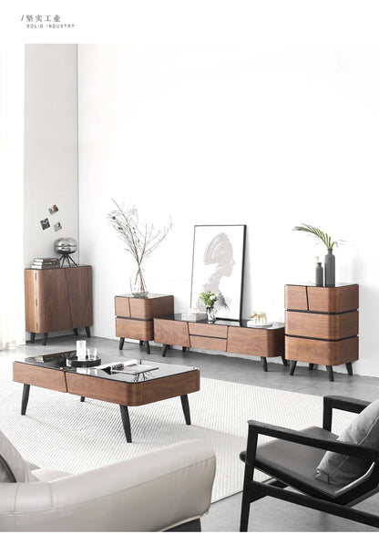 yj Nordic Style Chest of Drawers Modern Minimalist Tempered Glass Fashion Locker Storage Cabinet