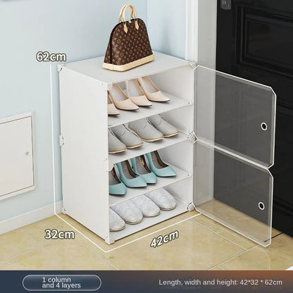 Small-Scale Foldable Cabinets For Home Living Room Multilayer Large Space Shelf Student Dormitory Dust Proof Shoe Storage Rack
