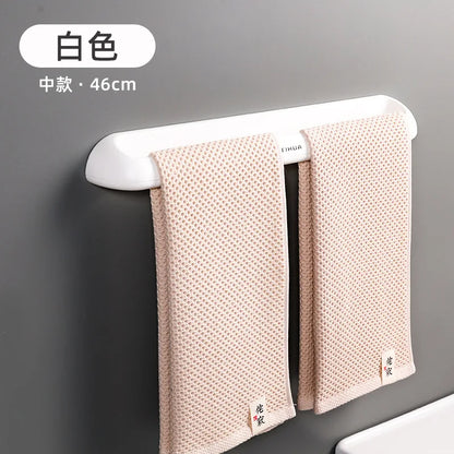 Hand Towel Bar Self Adhesive Wall Mounted Bathroom Towel Holder Kitchen Dishcloth Storage Rod ABS Material