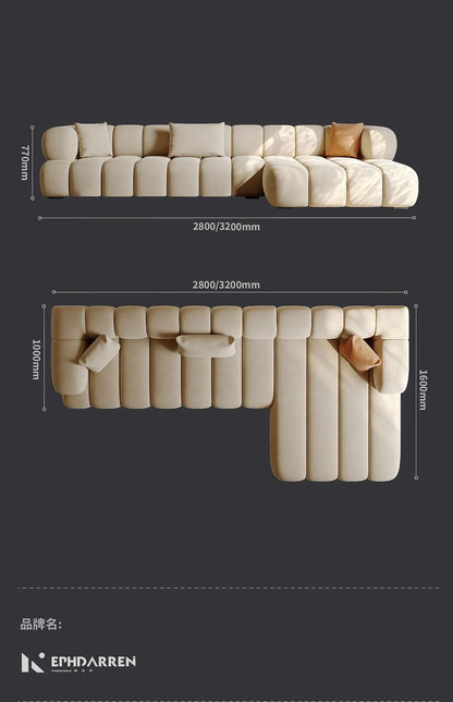 Fabric Sofa Creative Living Room Corner Large Apartment Home