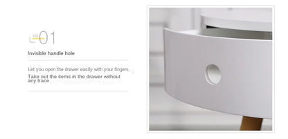 Nordic Furniture White Bedside Table Small Coffee Tables Living Room Modern Balcony Bedroom Cylinder Sofa Side Corner Movable