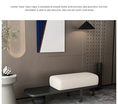 Nordic Solid Wood Shoe Stool Creative Wool Sofa Doorway Senior Sense Cloakroom Living Room Porch Household Fitting Rest Bench