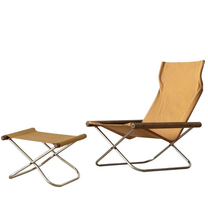 Nordic Balcony Folding Chair Casual Lazy Home Recliner Japanese-Style Lunch Break Folding Outdoor Canvas Graden Backrest Stool