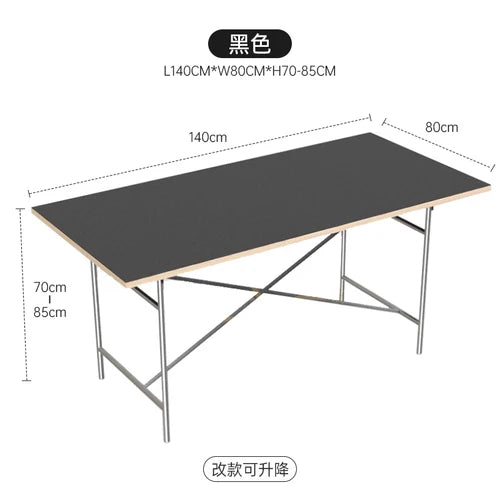 DPstudio vintage simple desk, stainless steel rectangular dining table, blogger, same conference table Bauhaus