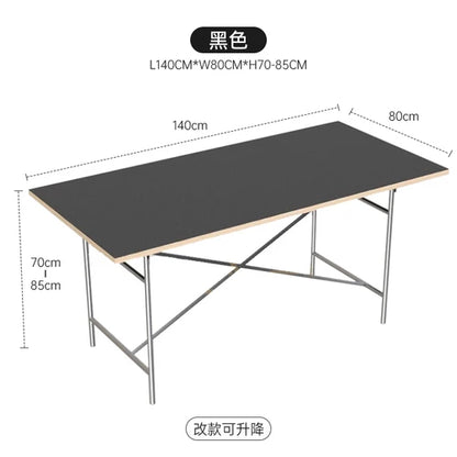 DPstudio vintage simple desk, stainless steel rectangular dining table, blogger, same conference table Bauhaus