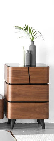 yj Nordic Style Chest of Drawers Modern Minimalist Tempered Glass Fashion Locker Storage Cabinet