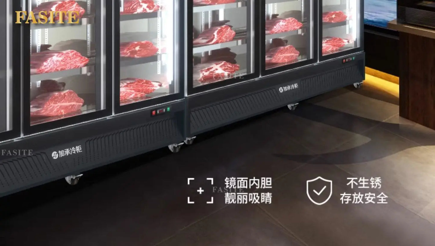 Plus freezer display cabinet, commercial meat beef cabinet, glass ice cream, standing freezer, beverage refrigerator