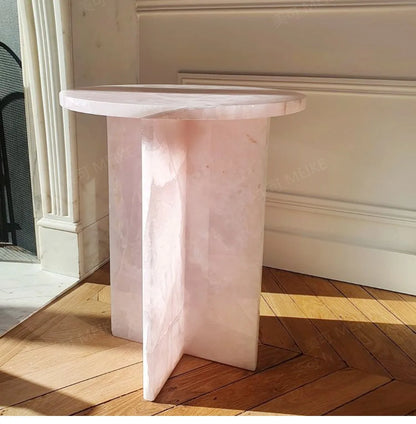 yj Pink Jade Side Table Small Apartment Living Room Sofa Side Cabinet Corner Table Creative Art Small Coffee Table