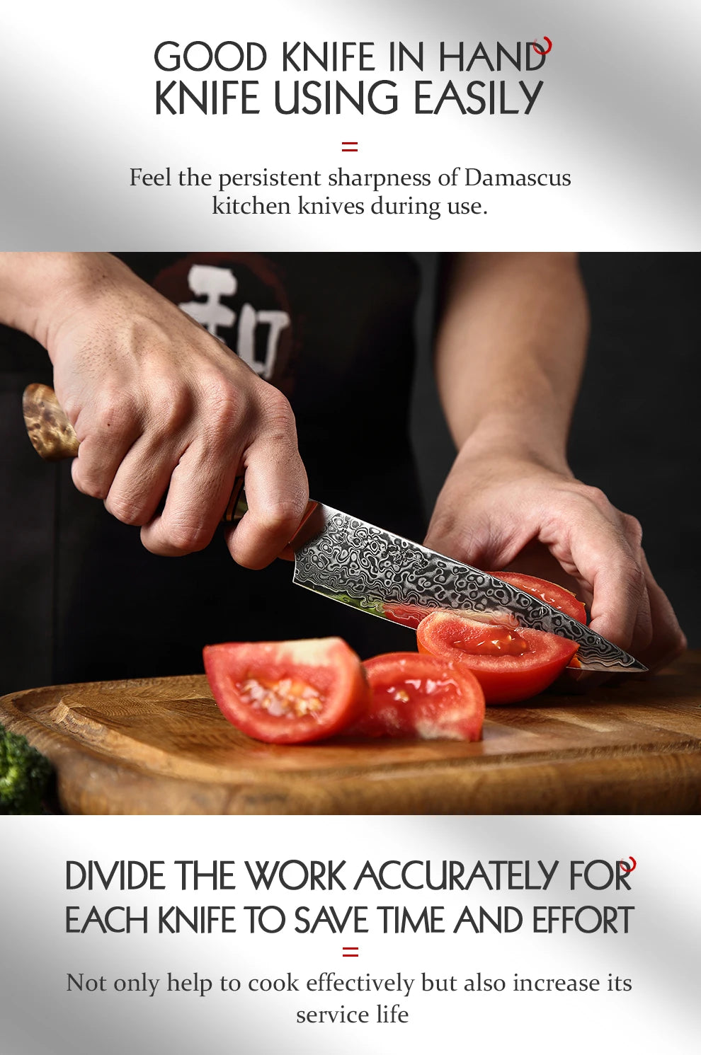 HEZHEN 7PC Knife Set Professional Damascus Steel Chef Santoku Bread Utility Paring Cook Knife For Meat Sharp Kitchen Knife