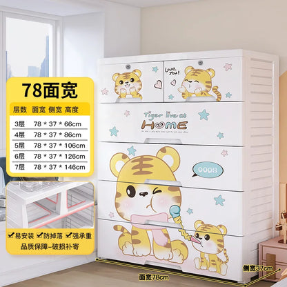78 wide thickened plastic drawer storage cabinet, baby children's wardrobe, toys, multi-layer storage cabinet, chest of drawers