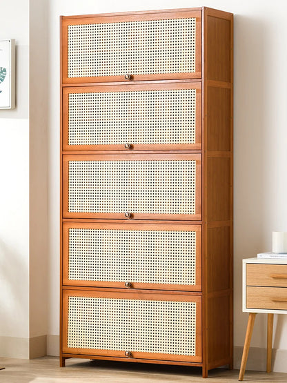Wooden Horse Man Shoe Rack Shoe Cabinet Home Door outside Simple Storage Dormitory Economical Indoor Beautiful Bedroom Dustproof