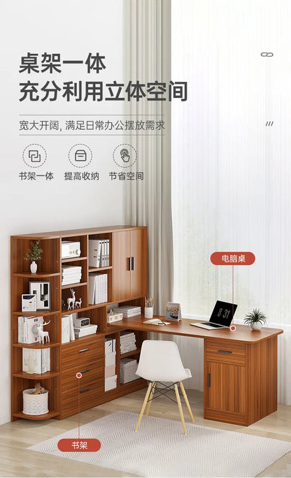 Rental table home bookshelf desk integrated desktop computer desk student study desk corner writing desk combination