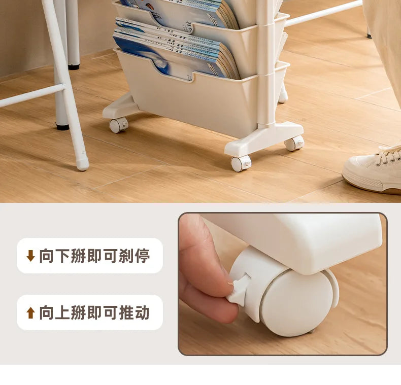 Classroom Desk Storage Shelf Sub-study Movable Large-capacity Bookshelf Children's Room Book Storage Artifact