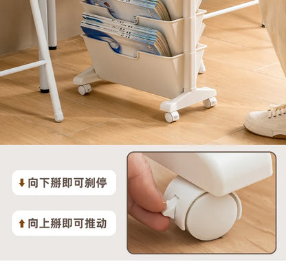 Classroom Desk Storage Shelf Sub-study Movable Large-capacity Bookshelf Children's Room Book Storage Artifact