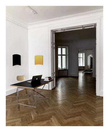 DPstudio vintage simple desk, stainless steel rectangular dining table, blogger, same conference table Bauhaus