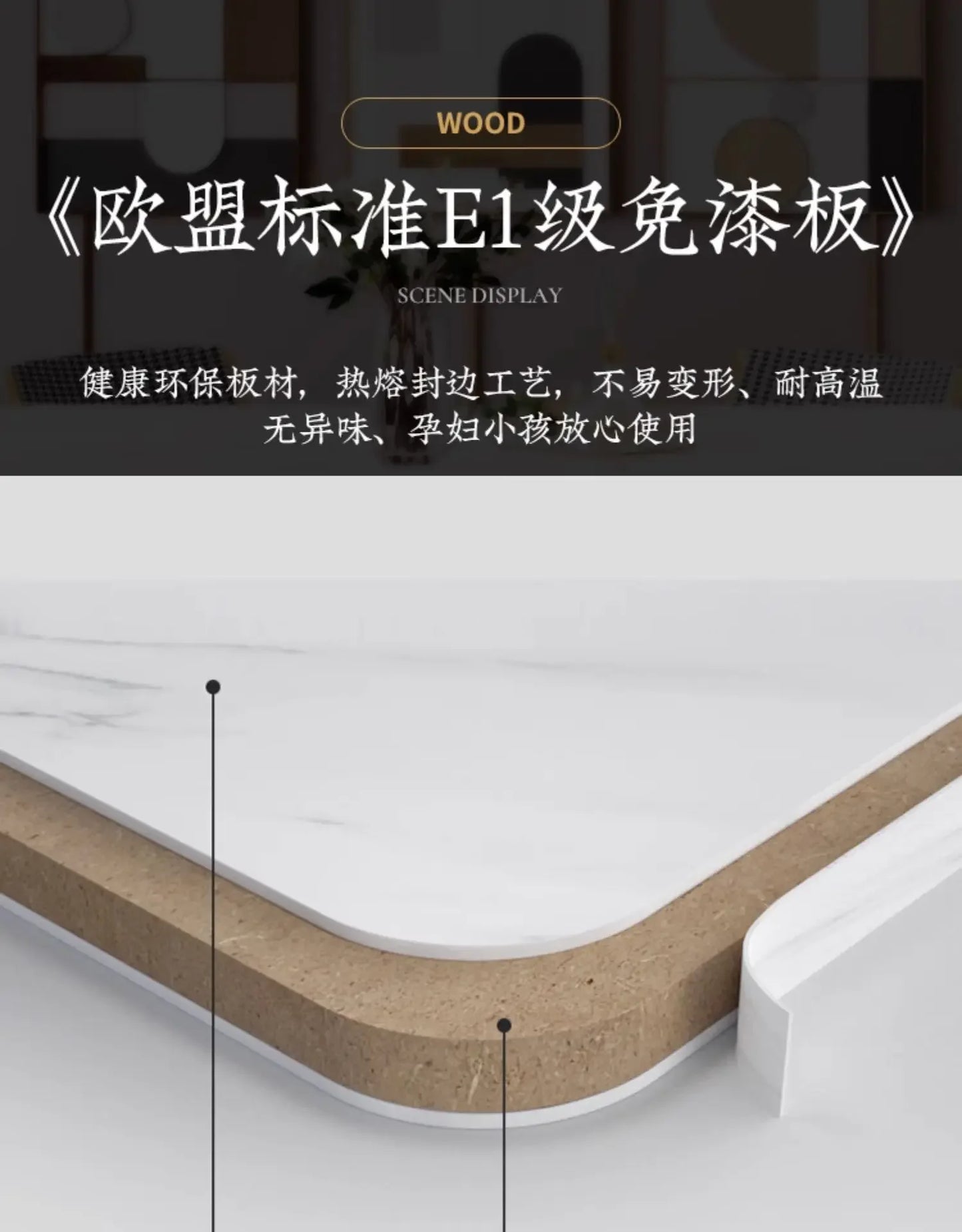 1.4 and 1.6 M Rectangular Folding Table Small Apartment Dining Table Multi-Functional Retractable Dining Table and Chair
