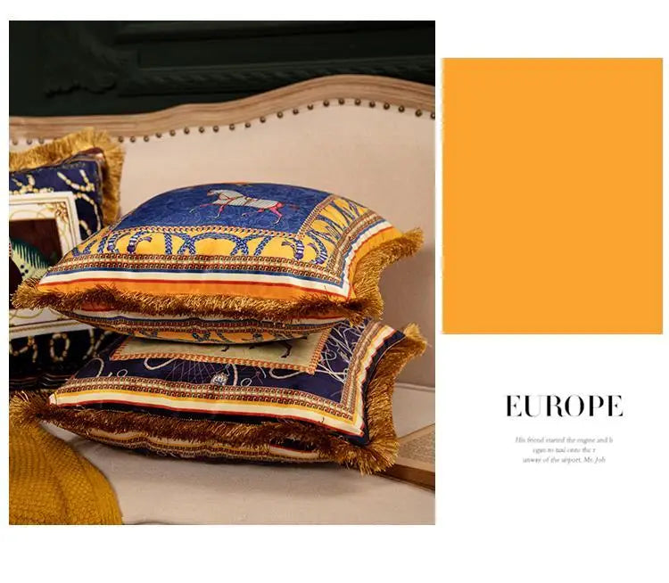 Luxury Pillow Case Horse Pattern Double Sided Velvet Hug Pillowcase Sofa Office Living Room Car Decoration Cushion Cover 45*45cm