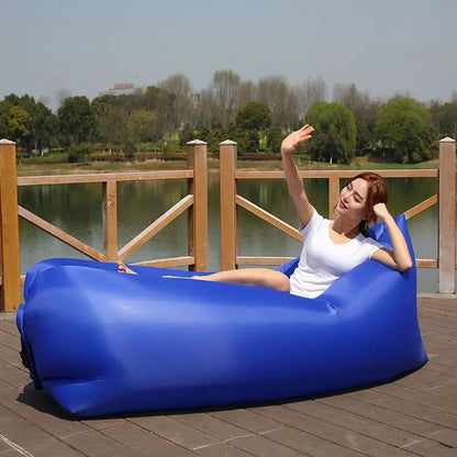 Outdoor Portable Air Sofa Lazy Inflatable Bed Air Mattress Single Person Sleeping Bag Lunch Bed Fast Inflatable Seatings
