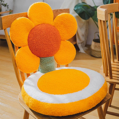 Ins Cute Tulip Sun Flower Seat Back Cushion Living Room Sofa Decorative Throw Pillow Soft Office Chair Cushion Home Decor Pillow