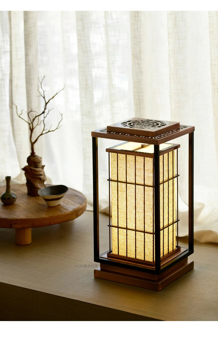 zq Desk lamp, Japanese living room, retro floor lamp, Zen tea room, study, home stay restaurant, landscape lamp