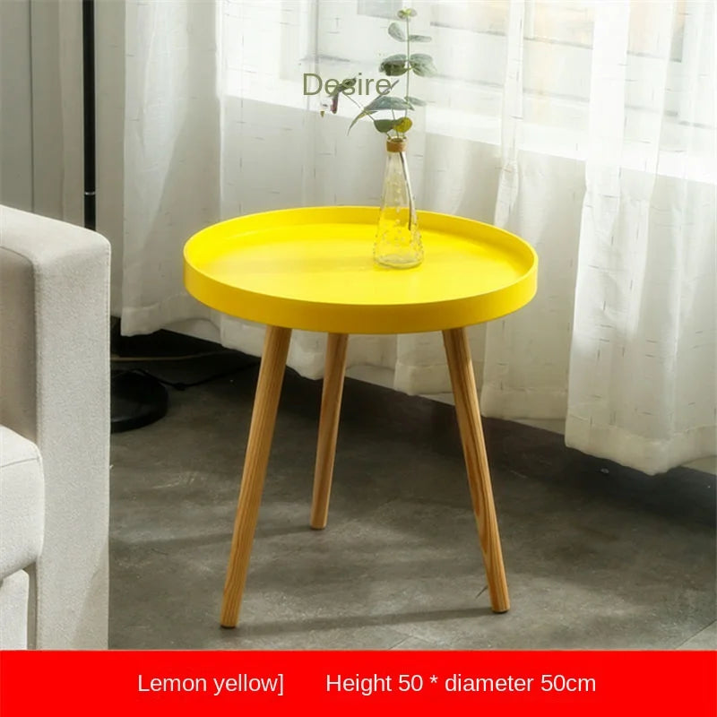 Nordic Furniture Small Coffee Tables Family Modern Balcony Live Room Bedroom Sofa Side Corner Movable Tray Round Table Assembly