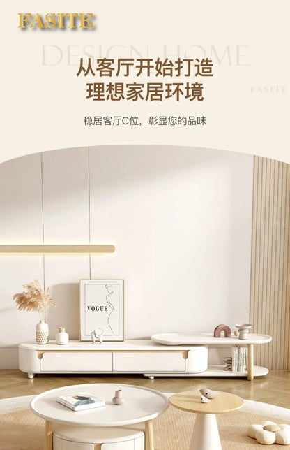 Cream style floor-to-ceiling modern simple living room home small apartment French coffee table combination