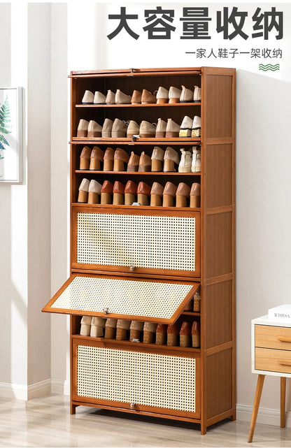 Wooden Horse Man Shoe Rack Shoe Cabinet Home Door outside Simple Storage Dormitory Economical Indoor Beautiful Bedroom Dustproof