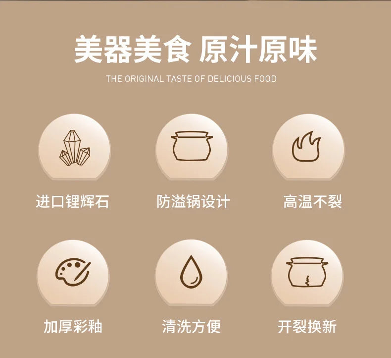 Chinese High Temperature Resistant Household Casserole Cooking Pot Cookware Set Ceramic Hot Pot Food Warmer 1-6L