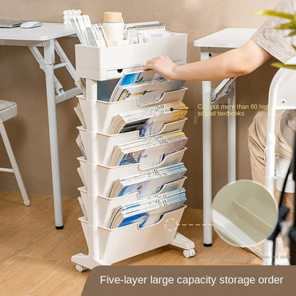 Classroom Desk Storage Shelf Sub-study Movable Large-capacity Bookshelf Children's Room Book Storage Artifact