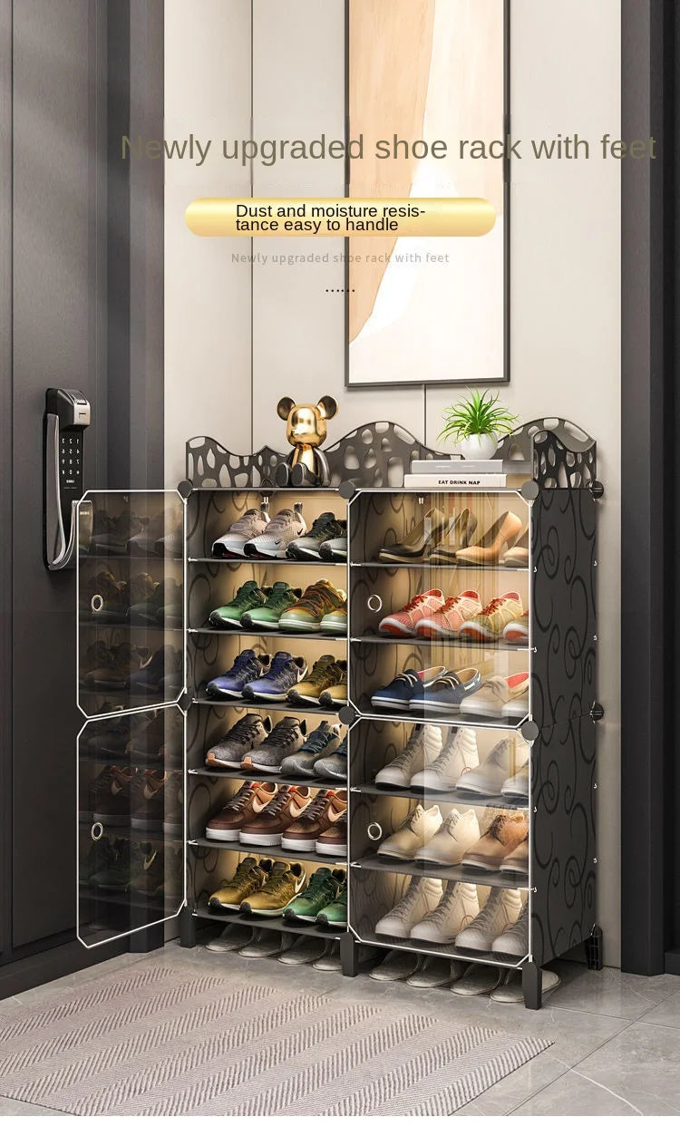 Shoe Rack Cabinets Shelf Shoes Storage Organizer Cupboards Furniture Hallway Entrance Multiple Layer Dustproof Cover Transparent