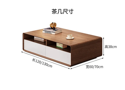 HYP Simple TV Cabinet Coffee Table Combination Nordic Set Modern Living Room Floor Cabinet Large and Small Apartment Type
