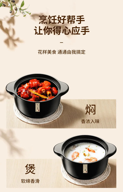 Chinese High Temperature Resistant Household Casserole Cooking Pot Cookware Set Ceramic Hot Pot Food Warmer 1-6L