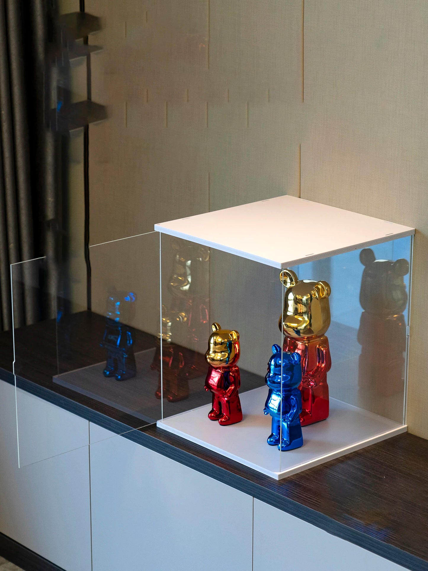 Acrylic Display Case w/h Door Countertop Organizer Dustproof Showcase for Figure/Toy/Collectibles/Gundam/Car/Model/Lego/BlindBox