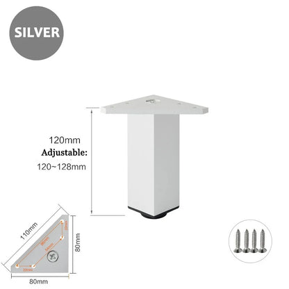 4PCS Furniture Leg Aluminum Triangular Square Sofa Leg with Screw Thickening Metal Furniture Feet Bathroom Cabinet Coffee Table