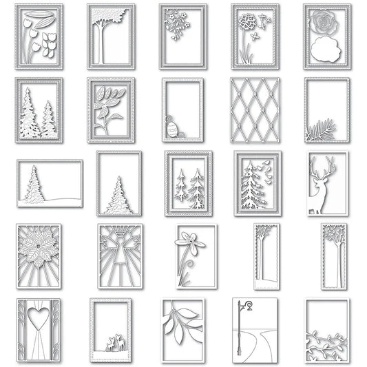 New Hot Selling Christmas Rectangle Frame Series Metal Cutting Die Scrap Book Stamps/photo Albums Decorative Embossed Diy Handma