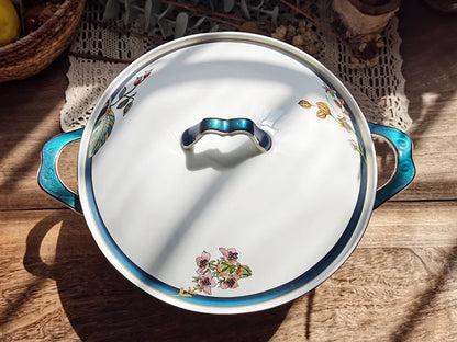 Bone china tableware Chinese style pastoral style 4.5 inch rice bowl flower bird embossed flower 8 inch plate 12 inch fish plate