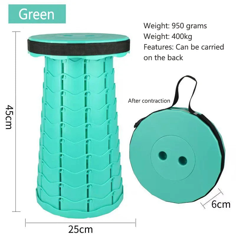 Portable Folding Stool Lightweight Plastic Subway Queuing Chair And Outdoor Camping Fishing with Carry Bag Telescopic Stool