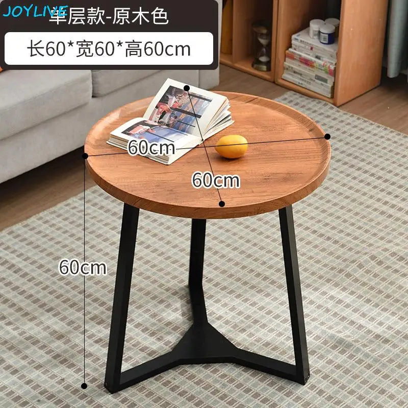 JOYLIVE Tea Table Simple Modern Sofa Side Table Household Round Double-layer Side Table 2022 New Dropshipping