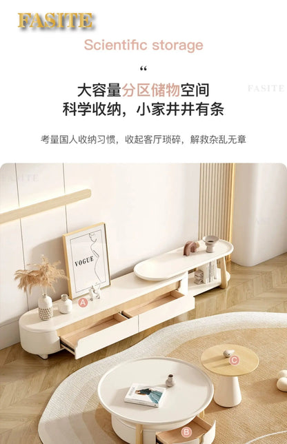 Cream style floor-to-ceiling modern simple living room home small apartment French coffee table combination