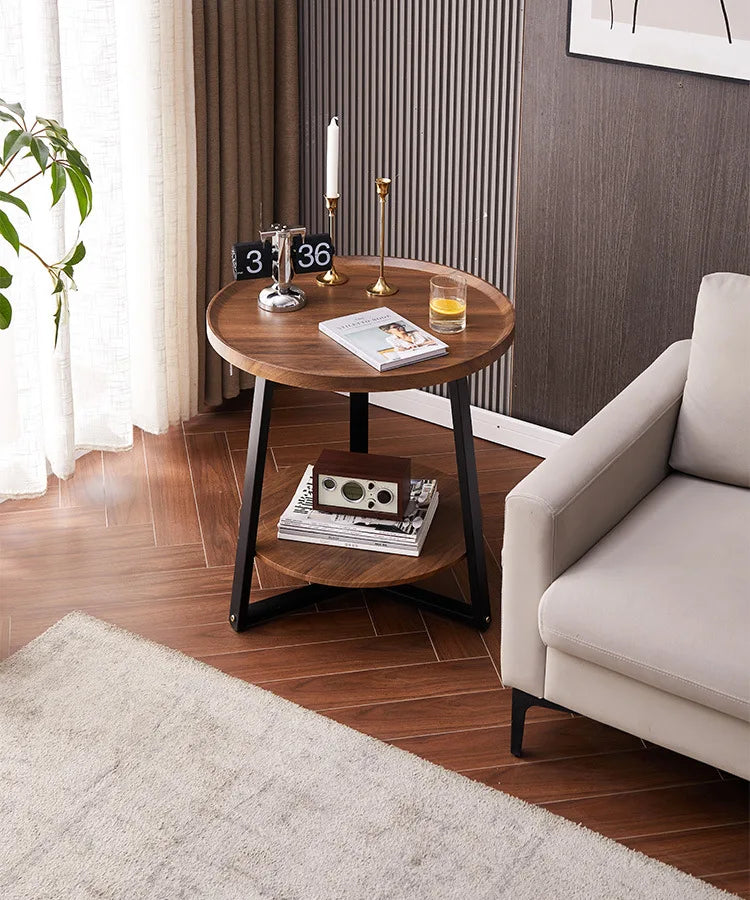 JOYLIVE Tea Table Simple Modern Sofa Side Table Household Round Double-layer Side Table 2022 New Dropshipping