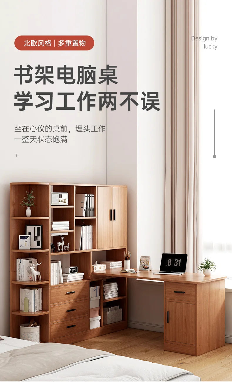 Rental table home bookshelf desk integrated desktop computer desk student study desk corner writing desk combination