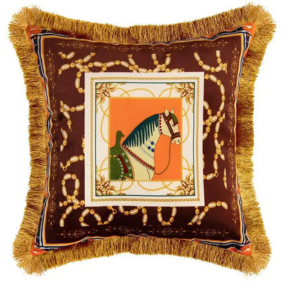 Luxury Pillow Case Horse Pattern Double Sided Velvet Hug Pillowcase Sofa Office Living Room Car Decoration Cushion Cover 45*45cm