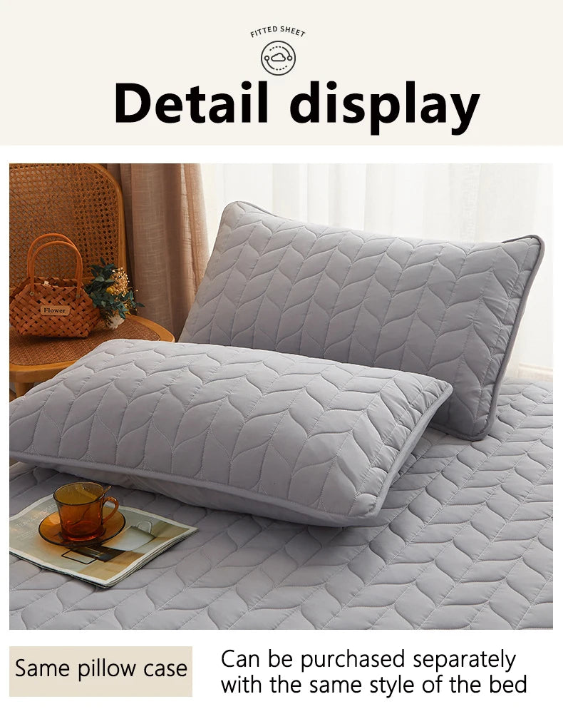 Cotton Thicken Quilted Mattress Cover Anti-bacterial Mattress Protector Topper Pad Soft Fitted Sheet Not Including Pillowcase