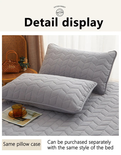 Cotton Thicken Quilted Mattress Cover Anti-bacterial Mattress Protector Topper Pad Soft Fitted Sheet Not Including Pillowcase