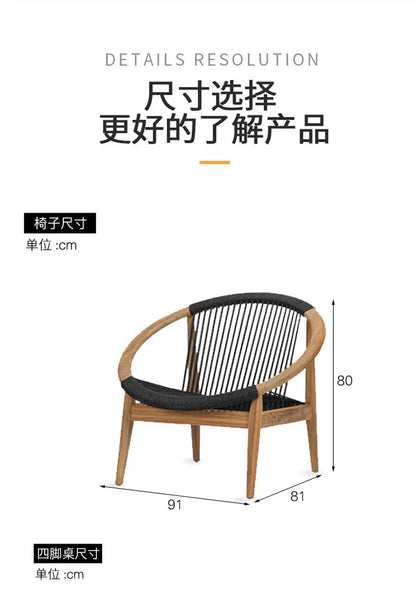 Garden 3 Piece Woven Rope Patio Furniture Set with Cushions, All Weather Patio Conversation Bistro Set Outdoor Table and Chairs