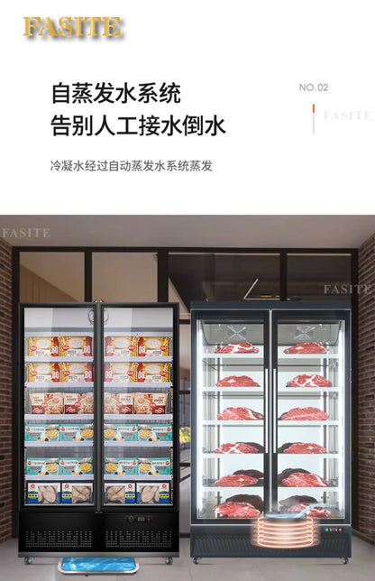Plus freezer display cabinet, commercial meat beef cabinet, glass ice cream, standing freezer, beverage refrigerator